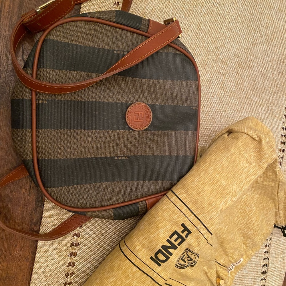 Vintage Fendi Pequin Striped Crossbody Bag